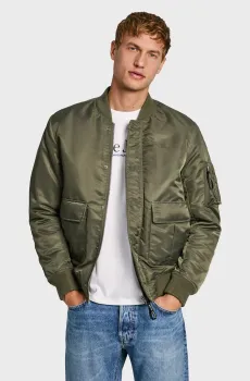 Мужской зеленый бомбер Зеленый S Pepe Jeans PM403007
