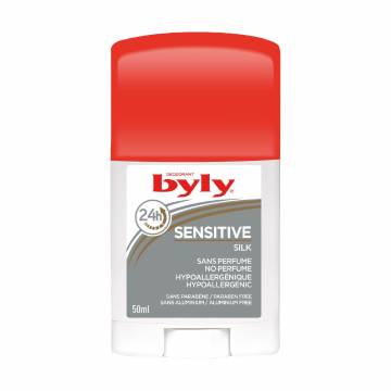 Дезодорант-стик Byly Sensitive Silk 24h для чувствительной кожи, без алюминия, 50 мл Дезодорант-стик Byly Sensitive Silk 24h для чувствительной кожи, без алюминия, 50 мл