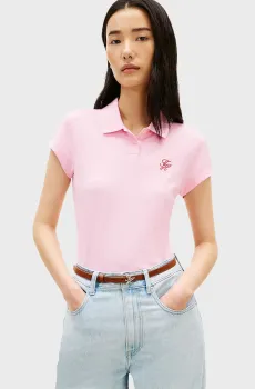 Женское розовое поло SCRIPT Розовый S Tommy Hilfiger WW0WW49259