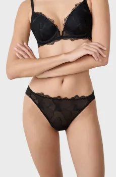 Женские черные-трусики танга PRELUDE Черный L Etam 6553550