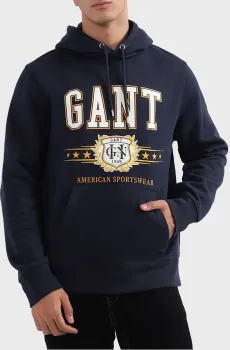 Мужское темно-синее худи CREST GRAPHIC Синий S Gant 2007064