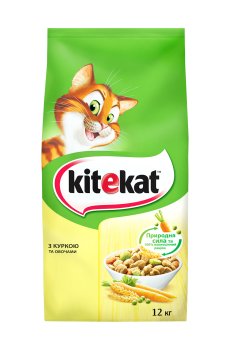 Сухой корм для кошек Kitekat Курочка с овощами, 12 кг (пакет)