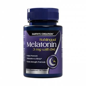 Мелатонин с сублингвальным B6 Earths Creation Melatonin Sublingual B6, 3 мг, 60 таблеток