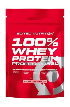 Пpoтeин Scitec Nutrition 100% Whey Protein Professional Клубника, в порошке, 500 г