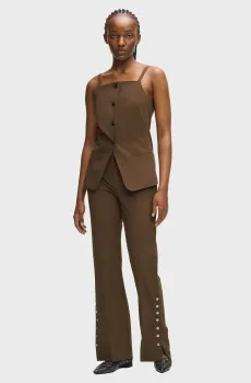 Женские коричневые брюки DETAIL Коричневый 42 Karl Lagerfeld B1W10006