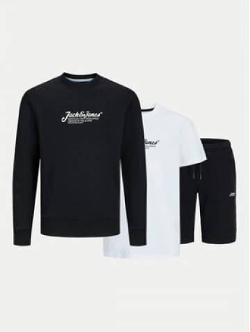 Jack&Jones Junior Спортивний костюм Beau 12278386 Чорний Regular Fit Jack&Jones Junior Спортивний костюм Beau 12278386 Чорний Regular Fit