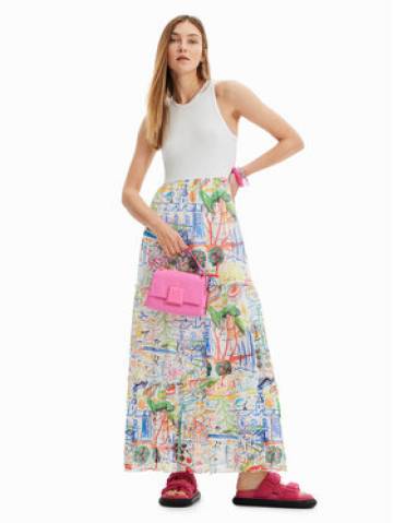 Desigual Повсякденна сукня 23SWVK91 Білий Regular Fit Desigual Повсякденна сукня 23SWVK91 Білий Regular Fit