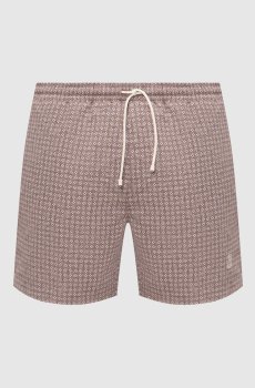 Коричневые шорты для плавания в принт