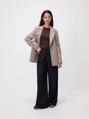 Reserved - Штани вільного крою з ременем - чорний - 855GS-99X