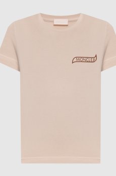 Бежевая футболка с принтом логотипа