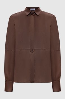 Коричневая блуза из шелка