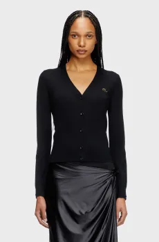 Женский черный шерстяной кардиган M-ALIMA Черный M Diesel A17499 0DCCH