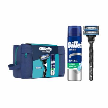 Подарочный набор мужской Gillette Mach 3 (станок + сменные картриджи, 2 шт + гель для бритья, 200 мл + косметичка) Подарочный набор мужской Gillette Mach 3 (станок + сменные картриджи, 2 шт + гель для бритья, 200 мл + косметичка)