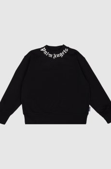Детский черный свитшот с контрастным принтом