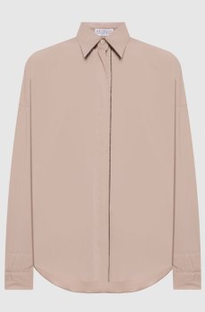 Бежевая рубашка с цепочкой мониль