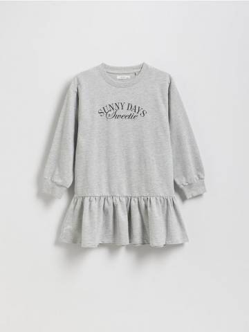 Reserved - Плаття з бавовни з принтом - світло-сірий - 248FW-09M