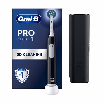 Электрическая зубная щетка Oral-B Pro Series 1 черная + футляр Электрическая зубная щетка Oral-B Pro Series 1 черная + футляр