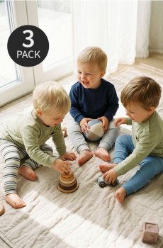 Ребристі легінси 3 pack - синій