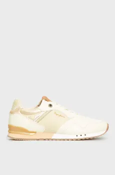 Женские бежевые кроссовки LONDON SNAKE W Бежевый 36 Pepe Jeans PLS40024