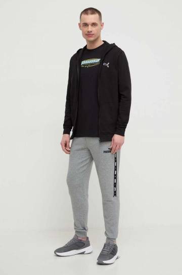 Хлопковая футболка Puma мужской цвет чёрный с принтом Хлопковая футболка Puma мужской цвет чёрный с принтом