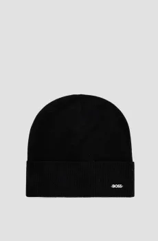 Женская черная шерстяная шапка Черный ONESIZE BOSS 50524276;001