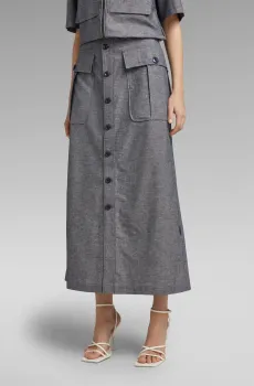Женская серая юбка Button down long pkt skirt Серый 25 G-Star RAW D23257,D123