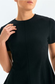 Футболка з декоративними рюшами - чорний