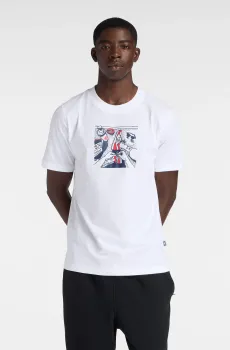 Мужская белая футболка Break Белый XL New Balance MT61L3FMWT