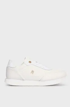 Женские белые кожаные кроссовки ELEVATED ESSENT RUNNER MONOGRAM Белый 39 Tommy Hilfiger FW0FW08285