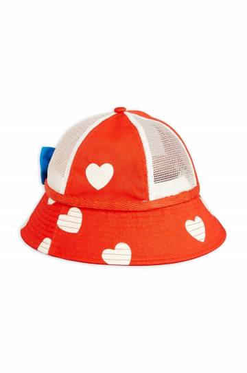 Детская шляпа Mini Rodini Hearts цвет красный Детская шляпа Mini Rodini Hearts цвет красный