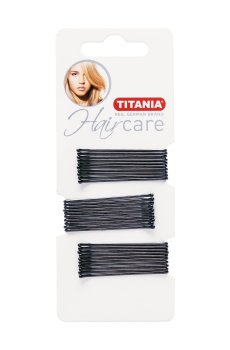 Набор невидимок для волос Titania, 5 см, чёрный, 30 шт (8060-А)