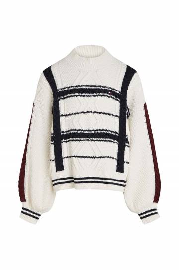 Детский свитер с примесью шерсти Tommy Hilfiger цвет бежевый KG0KG08158 Детский свитер с примесью шерсти Tommy Hilfiger цвет бежевый KG0KG08158
