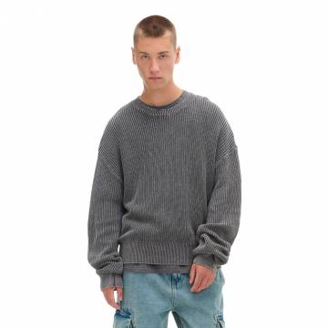 Cropp - Светр з трикотажу в рубчик - темно-сірий Cropp - Светр з трикотажу в рубчик - темно-сірий