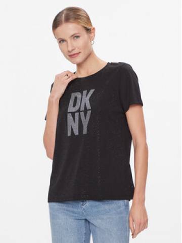 DKNY Футболка P3JHXDNA Чорний Regular Fit DKNY Футболка P3JHXDNA Чорний Regular Fit