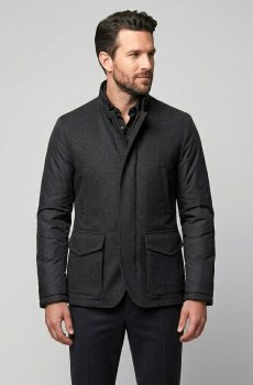 Мужская куртка комбинированная черного цвета AS-150-combi-black