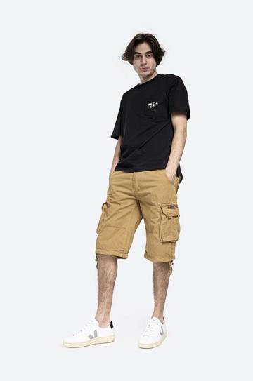 Хлопковые шорты Alpha Industries Jet Short цвет коричневый 191200.13-brown Хлопковые шорты Alpha Industries Jet Short цвет коричневый 191200.13-brown