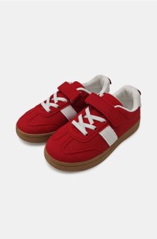 Кеди на липучці з імітацією замші - червоний