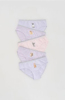 Reserved - Бавовняні труси з принтом 5 шт. - фіолетовий - 639IN-45X