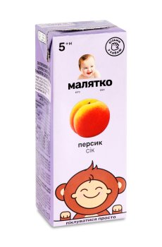 Детский сок Малятко Персик, с 5 месяцев, 200 мл