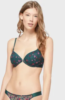 Женский бюстгальтер с тонкой чашкой ESTAMPE Зеленый 85D Etam 6510745