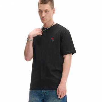 Cropp - Футболка з принтом і вишивкою - чорний Cropp - Футболка з принтом і вишивкою - чорний