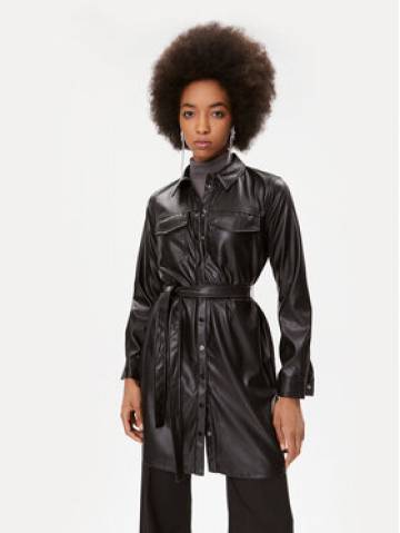 DKNY Шкіряна сукня P2HBTO59 Чорний Regular Fit DKNY Шкіряна сукня P2HBTO59 Чорний Regular Fit