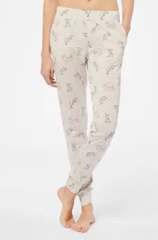 Женские светло-серые брюки с узором DIVAN Серый M Etam 6539378