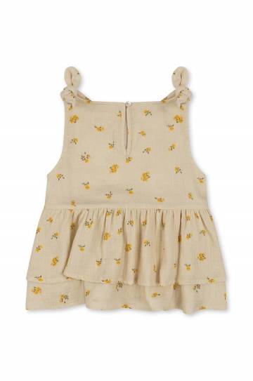 Детский хлопковый топ Konges Sløjd цвет бежевый