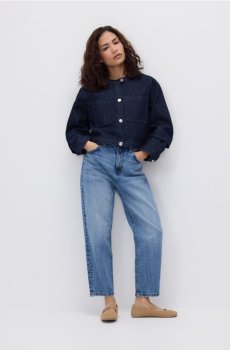 Reserved - Джинси mom fit з коротшою штанинoю - синій - 831IU-50J