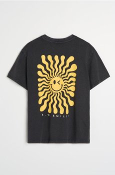 Бавовняна футболка з принтом Smiley - сіро-фіолетовий