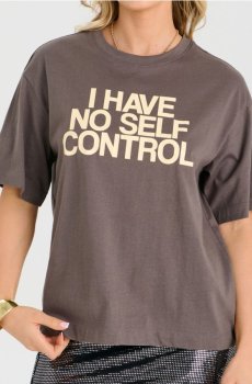 Бавовняна футболка з написом - середньо-сірий