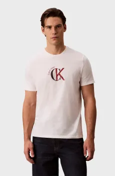 Мужская белая футболка SS 30S WHSL CKJ 2TONE CK GRAPHIC Белый L Calvin Klein Jeans LV14RE829G