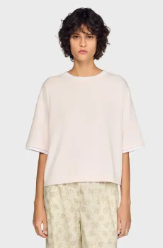 Женская пудровая футболка Розовый XS Sandro SFPTS01796_Light Pink