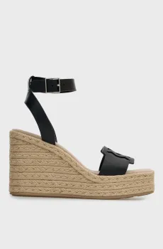 Женские черные кожаные босоножки WEDGE ESPAD Черный 41 Calvin Klein HW0HW02897